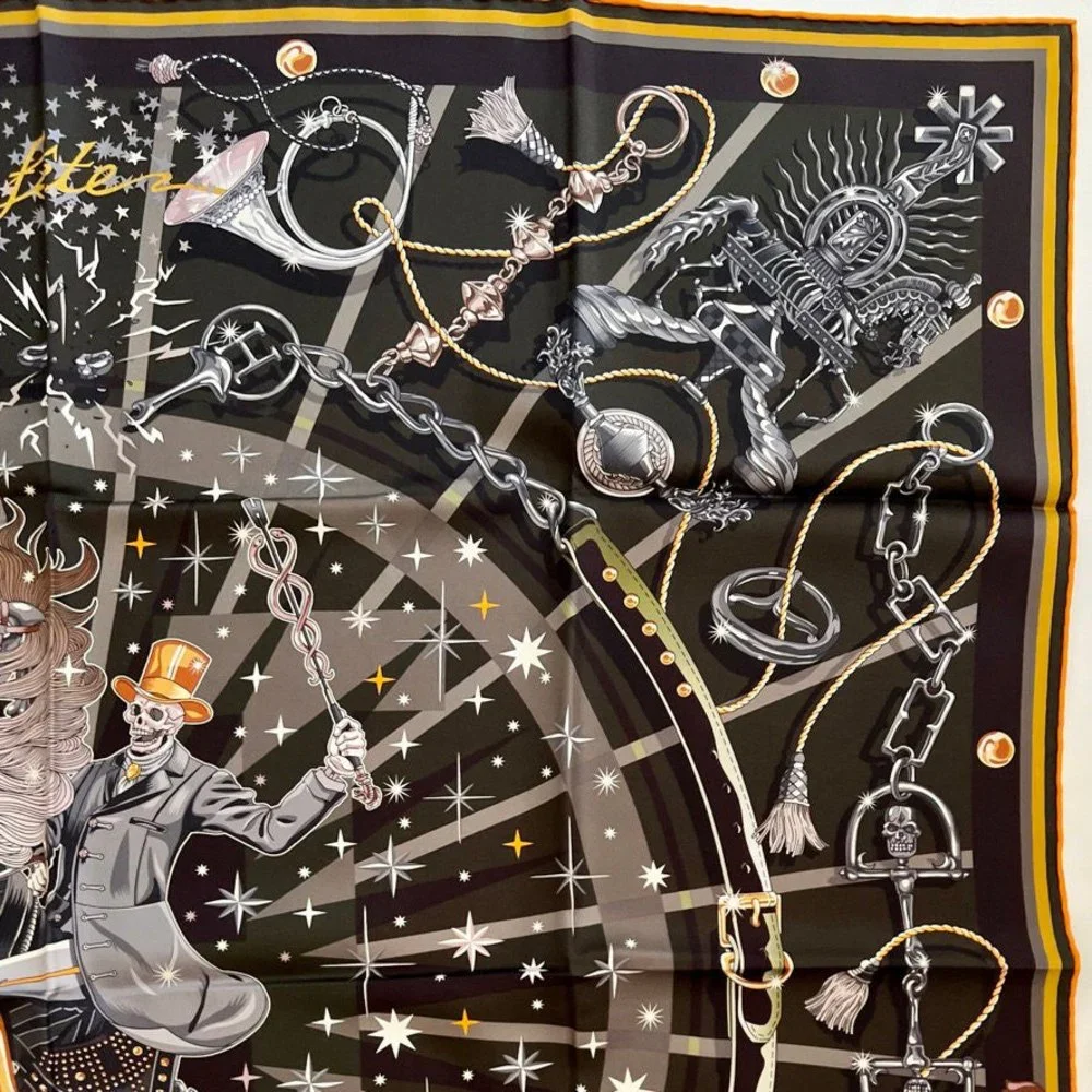 - Hermes Scarf C'est La Fete Olive Hermès Paris 90 cm - Picture 4 of 7